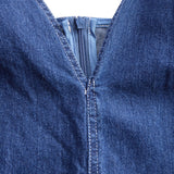 Ciemnoniebieska, bezrękawnikowa sukienka midi z denimu