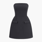 Sukienka Mini z Solidnego Materiału