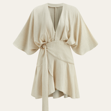 Sukienka z rękawami kimono z bawełny i lnu
