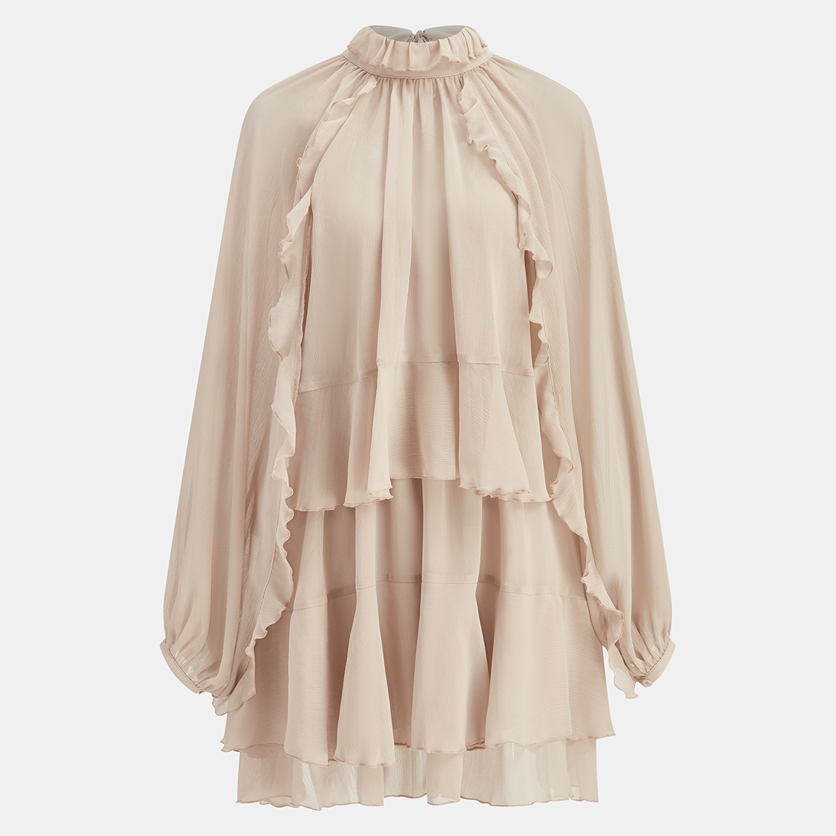 Zestaw Mini Sukienki z Tiered Ruffle Chiffon z Podszewką