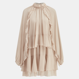 Zestaw Mini Sukienki z Tiered Ruffle Chiffon z Podszewką