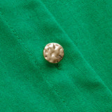 Sukienka mini z bawełny i lnu z plisami i guzikami z przodu