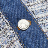 Sukienka mini z denimu i tweedu