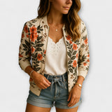 Wiera - Elegancka kurtka bomber z kwiatami