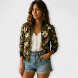 Wiera - Elegancka kurtka bomber z kwiatami