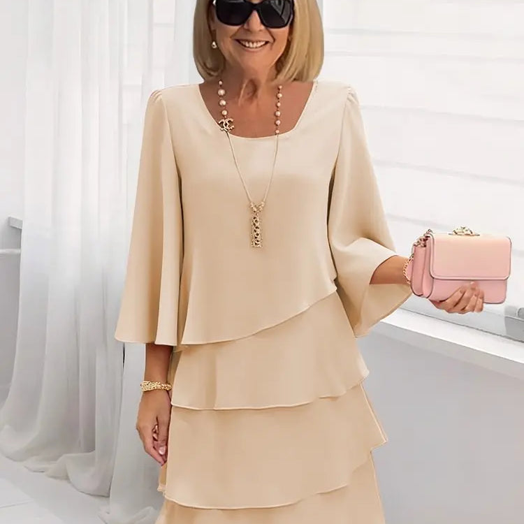 Élise – Sukienka elegancka w zwiewnym stylu z falbanami