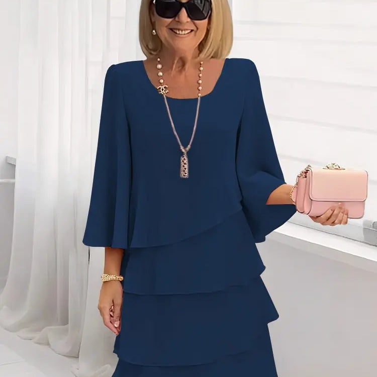 Élise – Sukienka elegancka w zwiewnym stylu z falbanami