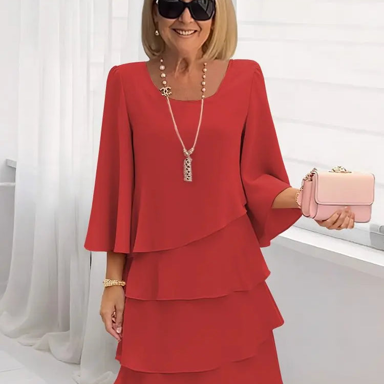 Élise – Sukienka elegancka w zwiewnym stylu z falbanami