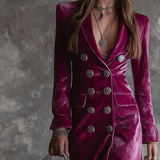 Vera - Welurowa Sukienka Blazer Maxi