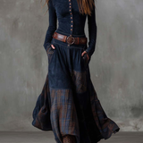 Elisa | Vestido maxi de ante con cinturón