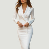 Elegancka Sukienka Midi w Stylu Żakietu