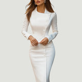 Elegancka Asymetryczna Sukienka z Guzikami